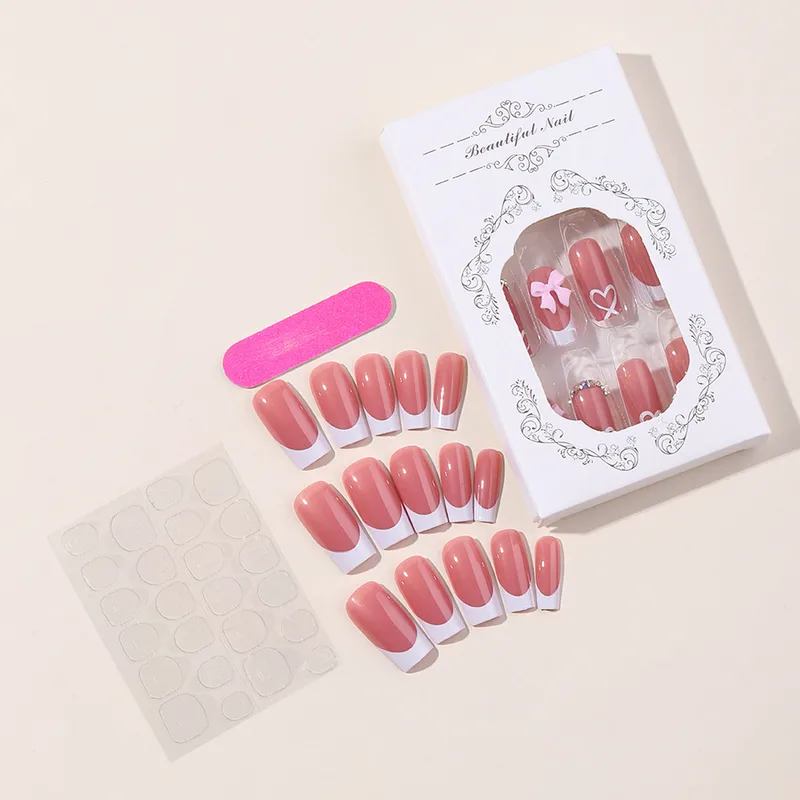 Premium Pink Press-On Nails | Reusable Nail Art Set