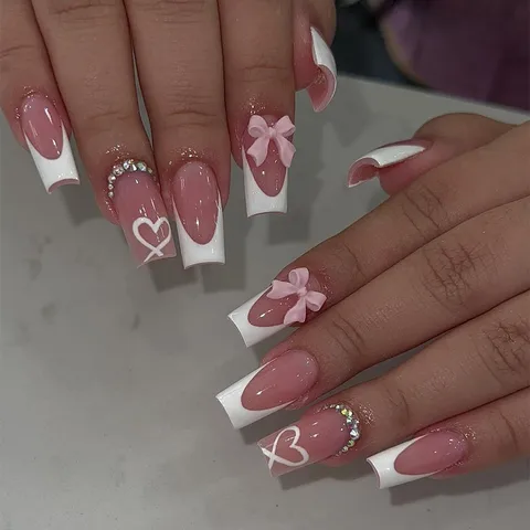 Premium Pink Press-On Nails | Reusable Nail Art Set