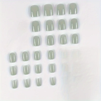 Elegant Sage Green Press-On Nails | Glossy Short Square Fake Nails Set
