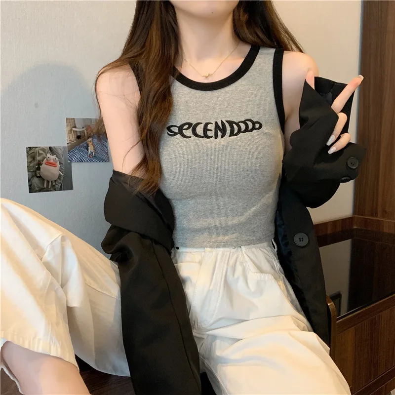 Minimal Ribbed Crop Tank Top - Summer