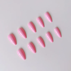 Glossy Pink Almond Press-On Nails | Reusable Fake Nails Set (24 pcs)