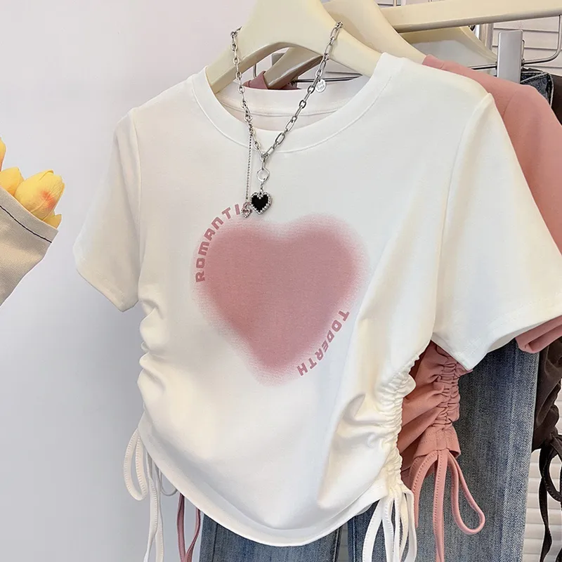 Trendy Cute Heart Graphic T-Shirt for Women