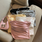 Premium Pink Korean Ruched Camisole Tank Top