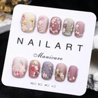 Premium Flower Nail Art Press-On Set – Nude Pink | Reusable & Durable