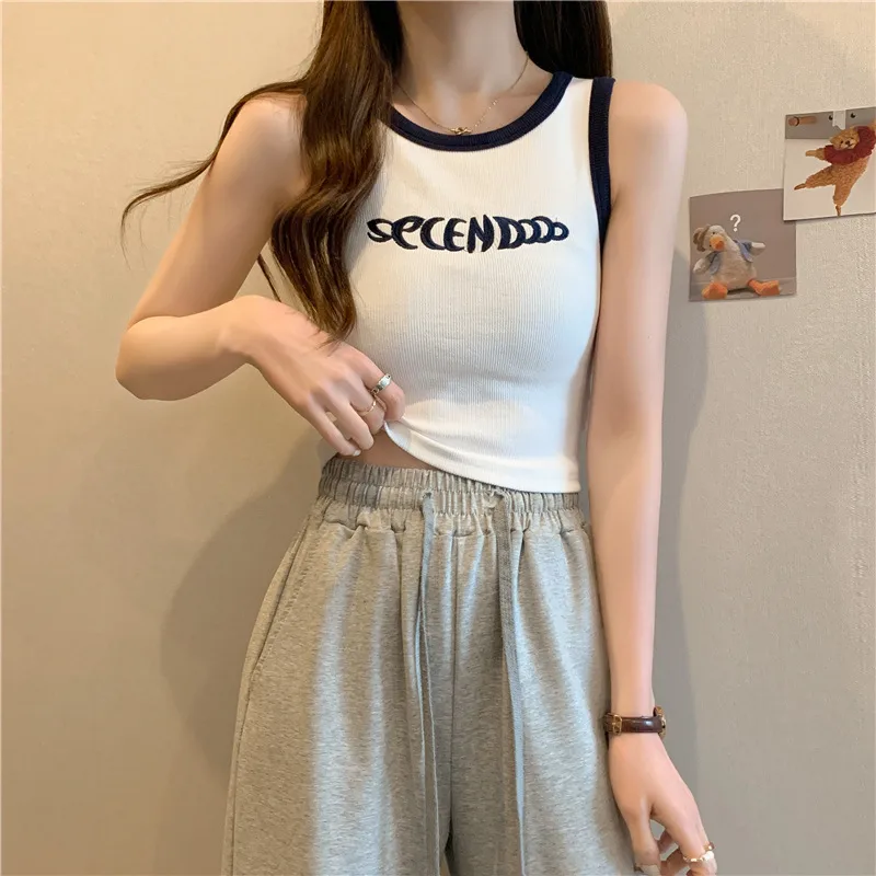 Minimal Ribbed Crop Tank Top - Summer